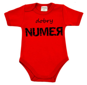 Olibambi Body dla noworodka Dobry Numer czerwony
