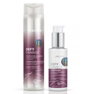 Joico Defy Damage Zestaw Procective Szampon 300 ml Sleepover krem bez spłukiwania na noc 100 ml