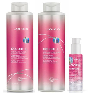Joico Colorful Anti - Fade zestaw do włosów farbowanych szampon 1000 ml odżywka 1000 ml serum 63 ml