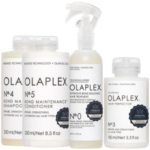 Olaplex Bond Maintenance zestaw odbudowujący-kuracja No. 0 155ml-perfector No. 3 100ml-szampon No. 4 250ml-odżywka No. 5 250ml