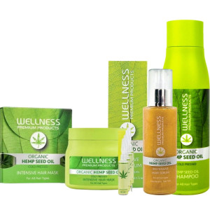 Wellness Premium Zestaw Szampon 500 ml, Serum 100 ml, Maska Wzmacniająca 500ml + Ampułki