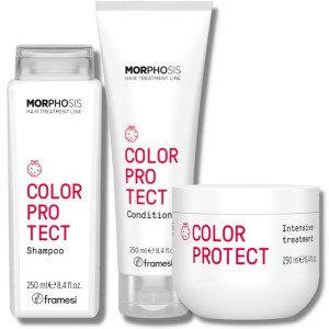 Framesi Morphosis Color Protect - zestaw do włosów farbowanych, szampon 250ml, odżywka 250ml, krem 250ml