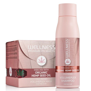 Wellness Premium Volumeplex - zestaw nawilżający do włosów cienkich szampon 500ml + maska 500ml + 4 ampułki gratis
