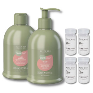 AlterEgo CureEgo Filler zestaw kondycjonująco - wypełniający szampon 300ml maska 300ml ampułki 4 x 10ml