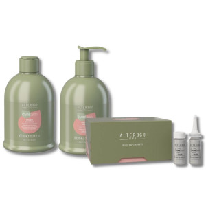 AlterEgo CureEgo Filler zestaw kondycjonująco - wypełniający szampon 300ml maska 300ml ampułki 12 x 10ml