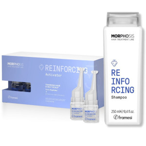 Framesi Morphosis Reinforcing zestaw dla wzmocnienia wzrostu włosów aktywator 12x7ml szampon 250ml