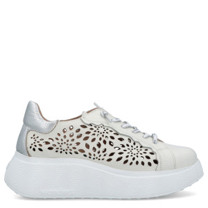 Ażurowe sneakersy damskie - WONDERS A-3641 BIAŁE