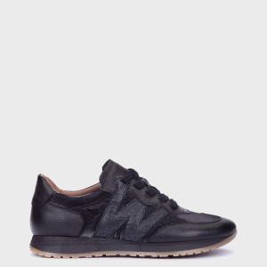 Hiszpańskie sneakersy z brokatem - WONDERS A-4810 CZARNE