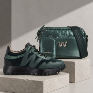 Zestaw buty i torebka premium - WONDERS A-24110 WB-52002 ZIELONY