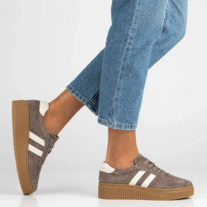 Sneakersy ze skóry naturalnej - FILIPPO DP6776/26 BEŻOWE