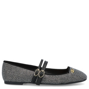 Baleriny z cyrkonaimi premium - LIU JO BRIGITTE 06 CZARNE