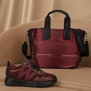Zestaw buty i torebka premium - WONDERS A-24110 WB-56002 BORDOWY
