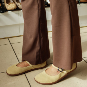 Skórzane baleriny barefoot - TYMOTEO 2169 ŻÓŁTE
