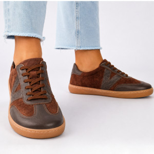 Skórzane barefoot z wiązaniem - TYMOTEO 2165 BRĄZOWE