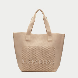 Materiałowa torebka damska - HISPANITAS BV264546 BEŻOWA