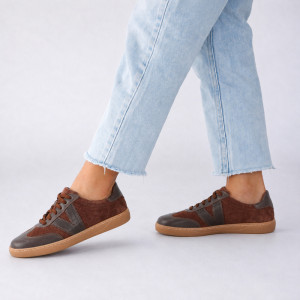 Skórzane barefoot z wiązaniem - TYMOTEO 2165 BRĄZOWE