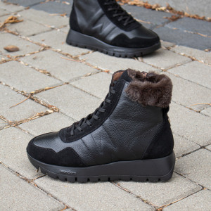 Hiszpańskie sneakersy za kostkę - WONDERS A-2497-Y CZARNE