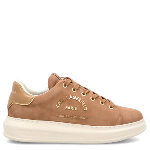 Sneakersy męskie - KARL LAGERFELD KAPRI MENS KL52537K BRĄZOWE