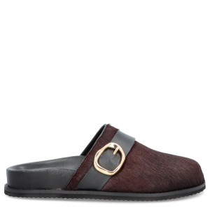 Eleganckie mule z włosiem - GIOSEPPO 80827 BURGUNDOWE