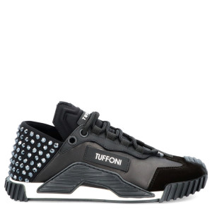 Modne sneakersy ze skóry - TUFFONI 3623009LL CZARNE