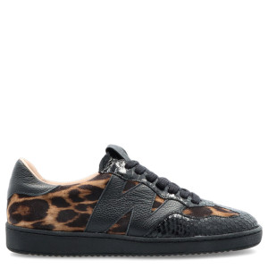 Hiszpańskie sneakersy premium z motywem panterki - WONDERS AP-2010 CZARNE