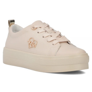 Skórzane sneakersy damskie - FILIPPO DP3533/25 BEŻOWY SERCE