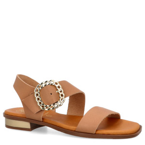 Eleganckie sandały ze skóry - OH! MY SANDALS 5594 JASNY BRĄZ