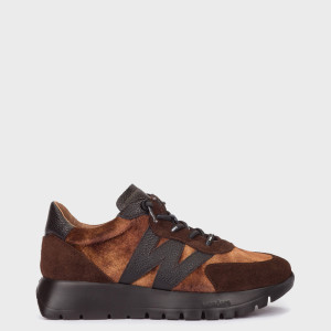 Sneakersy damskie premium - WONDERS A-24111 BRĄZOWE