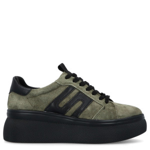 Skórzane sneakersy damskie - FILIPPO DP7175/25 KHAKI