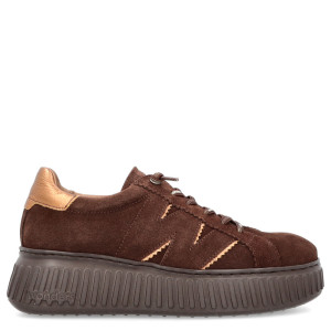 Hiszpańskie sneakersy premium - WONDERS A-5201 BRĄZOWE