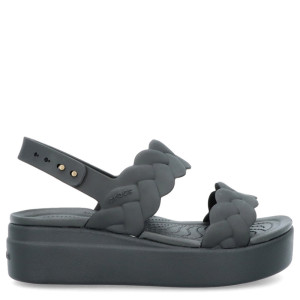 Damskie sandały na platformie -CROCS BROOKLYN WOVEN UPPER LOW EDGE W 209977 CZARNE