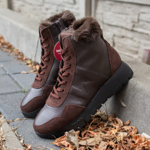 Hiszpańskie sneakersy za kostkę - WONDERS A-2497-Y BRĄZOWE