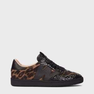 Hiszpańskie sneakersy premium z motywem panterki - WONDERS AP-2010 CZARNE