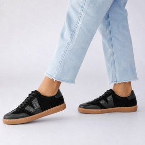 Skórzane barefoot z wiązaniem - TYMOTEO 2165 CZARNE