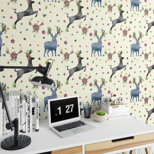 Deer power - tapeta designerska , rodzaj - tapeta flizelinowa