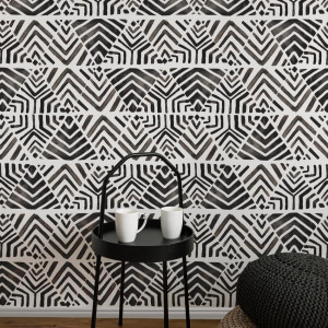 Tapeta 3d na ścianę - boho triangle zebra , rodzaj - tapeta winylowa strukturalna