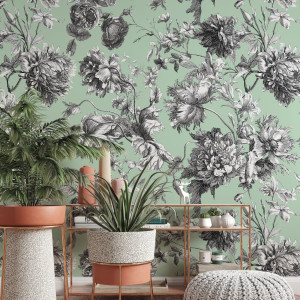 Tapeta na ścianę - british flora , rodzaj - próbka tapety 50x50cm