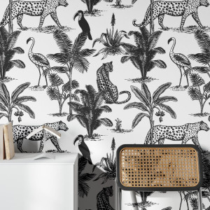 Tapeta na ścianę - jungle chic , rodzaj - tapeta winylowa strukturalna