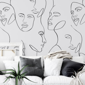 Tapeta na ścianę - line art beauty , rodzaj - tapeta winylowa strukturalna