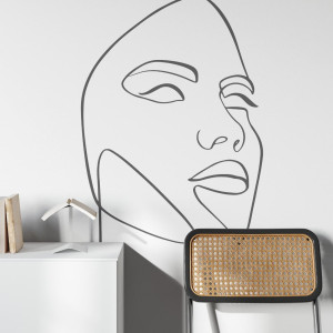 Tapeta na ścianę - line art mask , rodzaj - tapeta flizelinowa