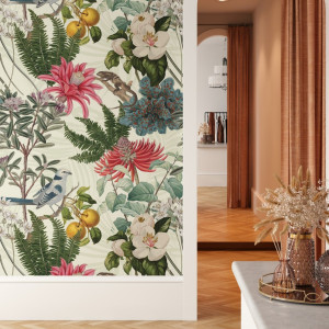 Tapeta na ścianę - lovely floral story , rodzaj - tapeta flizelinowa