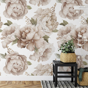 Tapeta na ścianę - warmy peonies , rodzaj - tapeta flizelinowa