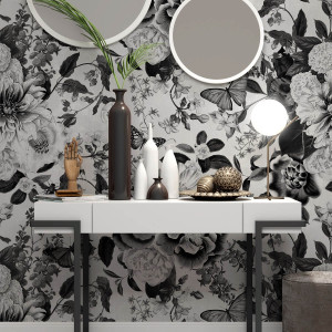 Tapeta na ścianę - flower darkness , rodzaj - tapeta flizelinowa laminowana