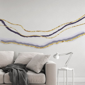 Tapeta na ścianę - ombre golden wave , rodzaj - tapeta winylowa strukturalna