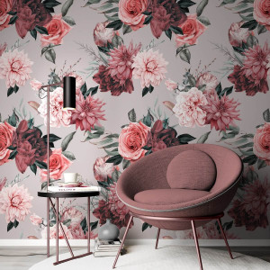 Tapeta na ścianę - realistic flowers , rodzaj - tapeta flizelinowa