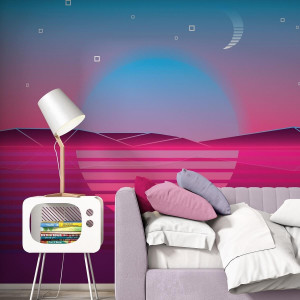 Tapeta na ścianę - retro sunset , rodzaj - próbka tapety 50x50cm
