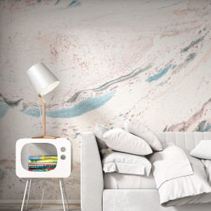 Tapeta na ścianę - soft marble blue , rodzaj - tapeta flizelinowa