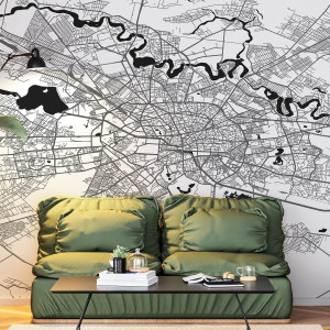 Tapeta na ścianę - mapa bukareszt , rodzaj - tapeta flizelinowa laminowana