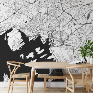 Tapeta na ścianę - mapa oslo , rodzaj - tapeta flizelinowa