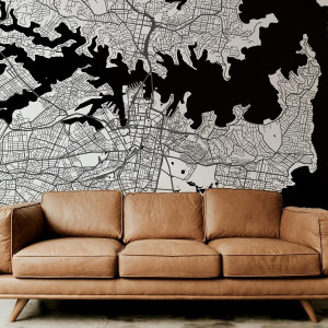 Tapeta na ścianę - mapa sydney , rodzaj - tapeta flizelinowa
